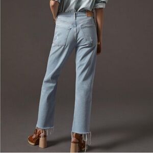 Citizens of Humanity Florence Straight Leg High Rise Jean 27 button fly raw hem
